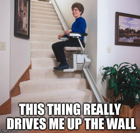 THIS THING REALLY DRIVES ME UP THE WALL | image tagged in funny,puns | made w/ Imgflip meme maker