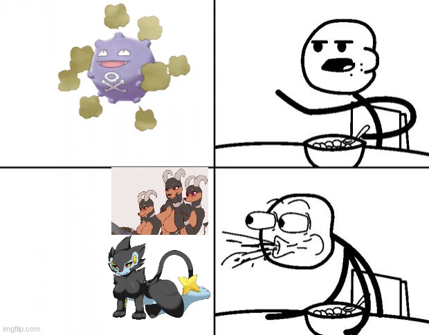 pokemon | image tagged in blank cereal guy | made w/ Imgflip meme maker