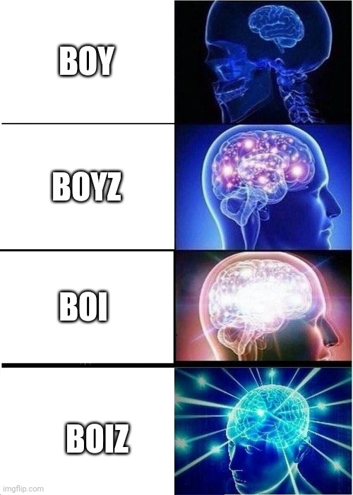 Boi |  BOY; BOYZ; BOI; BOIZ | image tagged in memes,expanding brain,boi,me and the boys,cowboys | made w/ Imgflip meme maker