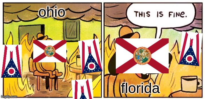 This Is Fine Meme | ohio florida | image tagged in memes,this is fine | made w/ Imgflip meme maker