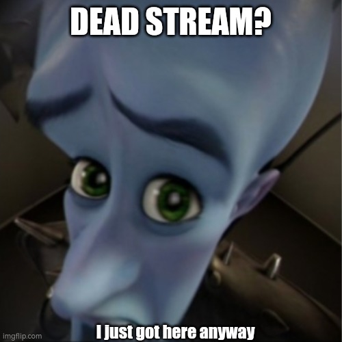 rip stream | DEAD STREAM? I just got here anyway | image tagged in megamind peeking | made w/ Imgflip meme maker