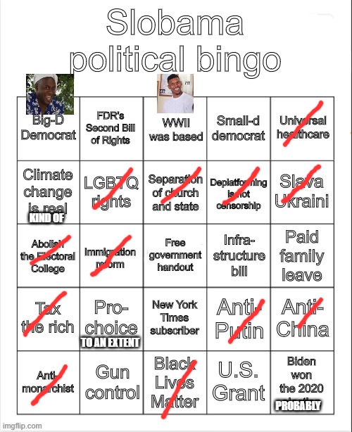 damn slobama pretty based? | KIND OF; TO AN EXTENT; PROBABLY | made w/ Imgflip meme maker