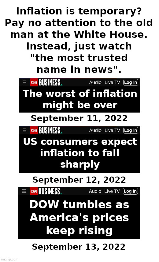 Pay No Attention to the Old Man at the White House | image tagged in joe biden,inflation,temporary,here we go again | made w/ Imgflip meme maker