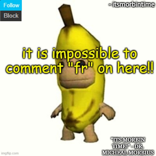 ANNOUNCEMENT | it is impossible to comment "fr" on here!! | image tagged in announcement | made w/ Imgflip meme maker