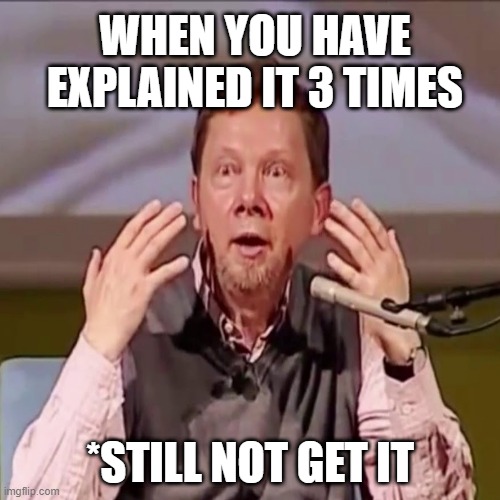Still not get it | WHEN YOU HAVE EXPLAINED IT 3 TIMES; *STILL NOT GET IT | image tagged in stupid people | made w/ Imgflip meme maker