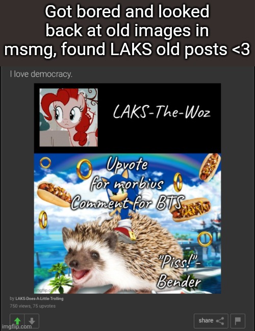 :D | Got bored and looked back at old images in msmg, found LAKS old posts <3 | made w/ Imgflip meme maker
