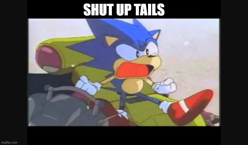 Sonic- Shut Up Tails | SHUT UP TAILS | image tagged in sonic- shut up tails | made w/ Imgflip meme maker