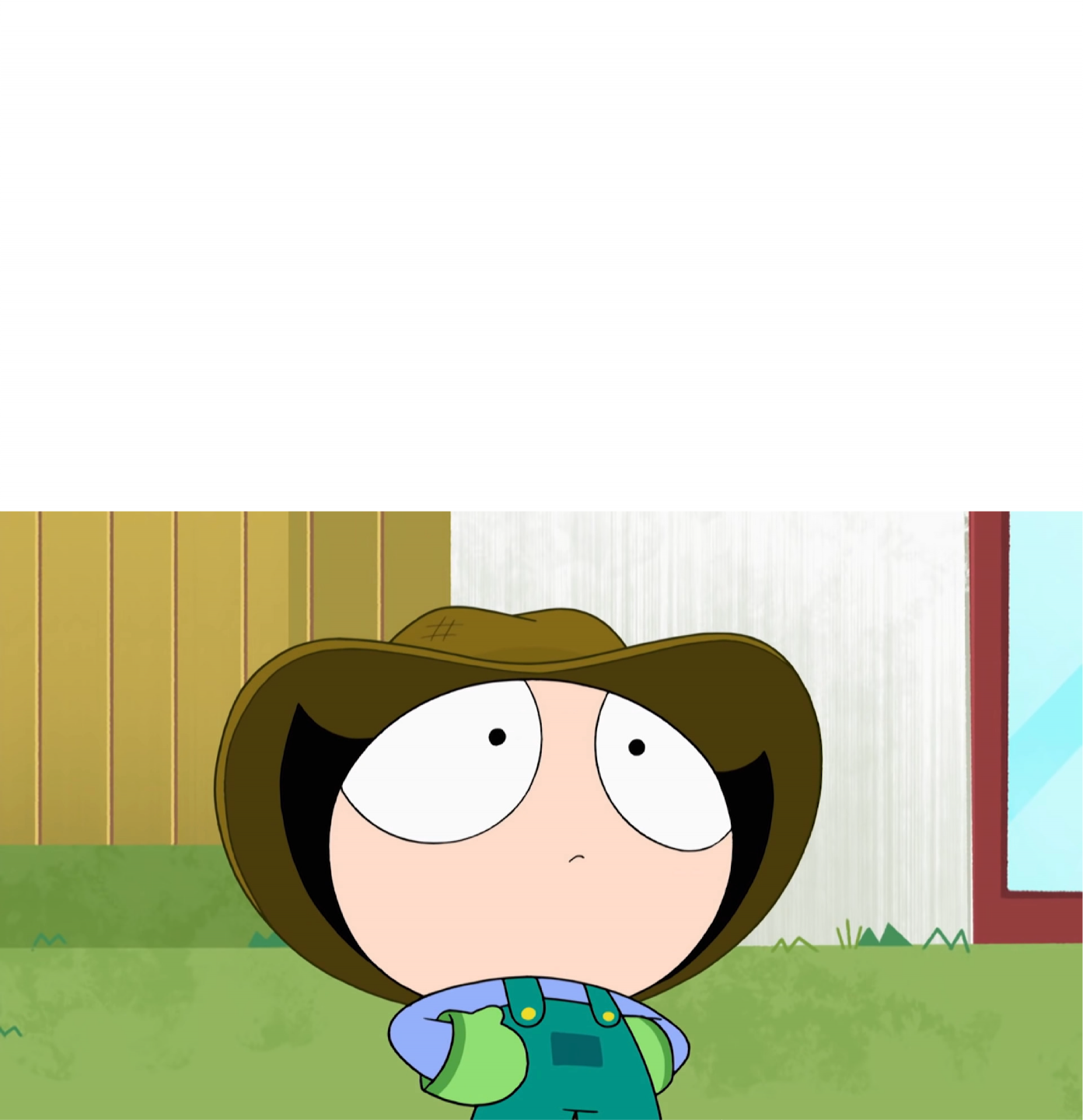 High Quality Surprised Farmer Buttercup Blank Meme Template