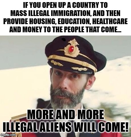If You Tear It Down, They Will Come | IF YOU OPEN UP A COUNTRY TO MASS ILLEGAL IMMIGRATION, AND THEN PROVIDE HOUSING, EDUCATION, HEALTHCARE AND MONEY TO THE PEOPLE THAT COME... MORE AND MORE ILLEGAL ALIENS WILL COME! | image tagged in captain obvious,memes,so true,makes sense,illegal immigration,common sense | made w/ Imgflip meme maker