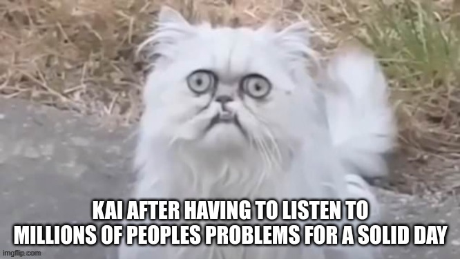 KAI AI Memes | When I tell Kai how horrible my day was | image tagged in kai ai,kai,memes,funny | made w/ Imgflip meme maker