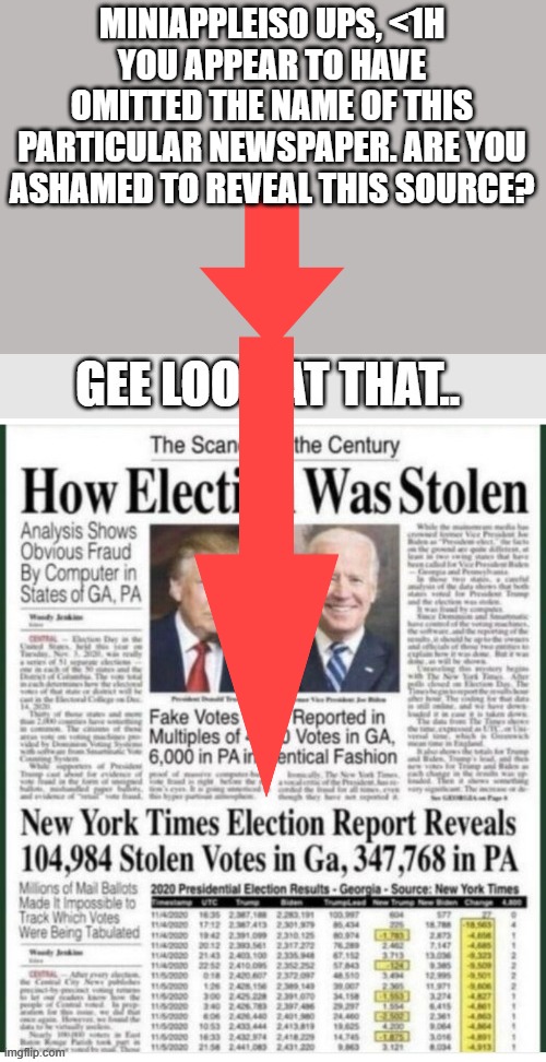 THEY never read beyond the headline | MINIAPPLEIS0 UPS, <1H
YOU APPEAR TO HAVE OMITTED THE NAME OF THIS PARTICULAR NEWSPAPER. ARE YOU ASHAMED TO REVEAL THIS SOURCE? | image tagged in democrats | made w/ Imgflip meme maker