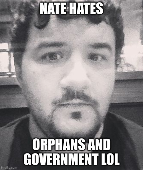 IS NATE A TECHNOBLADE FAN | NATE HATES; ORPHANS AND GOVERNMENT LOL | image tagged in nate hates,government,technoblade | made w/ Imgflip meme maker
