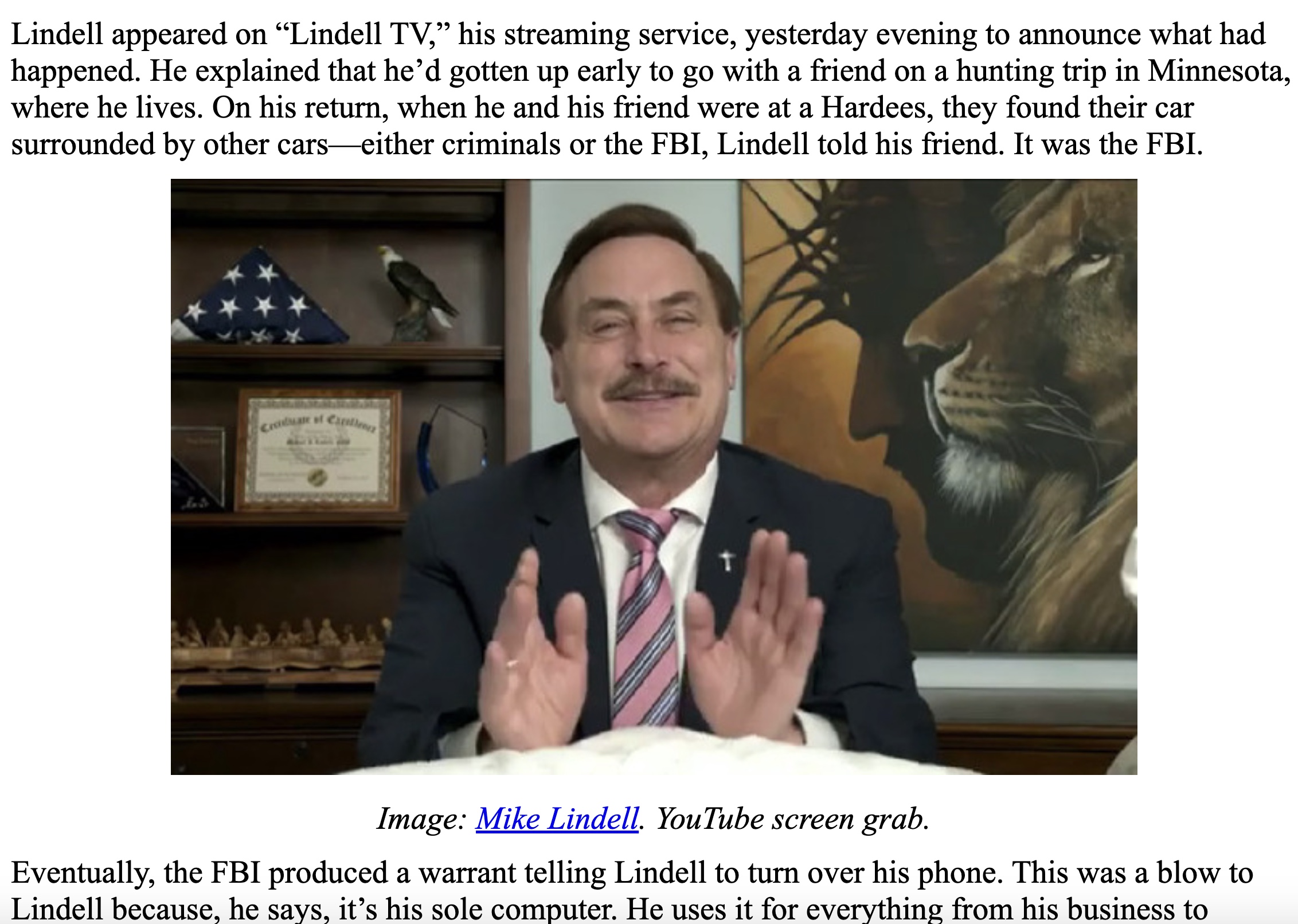 High Quality Mike Lindell Blank Meme Template