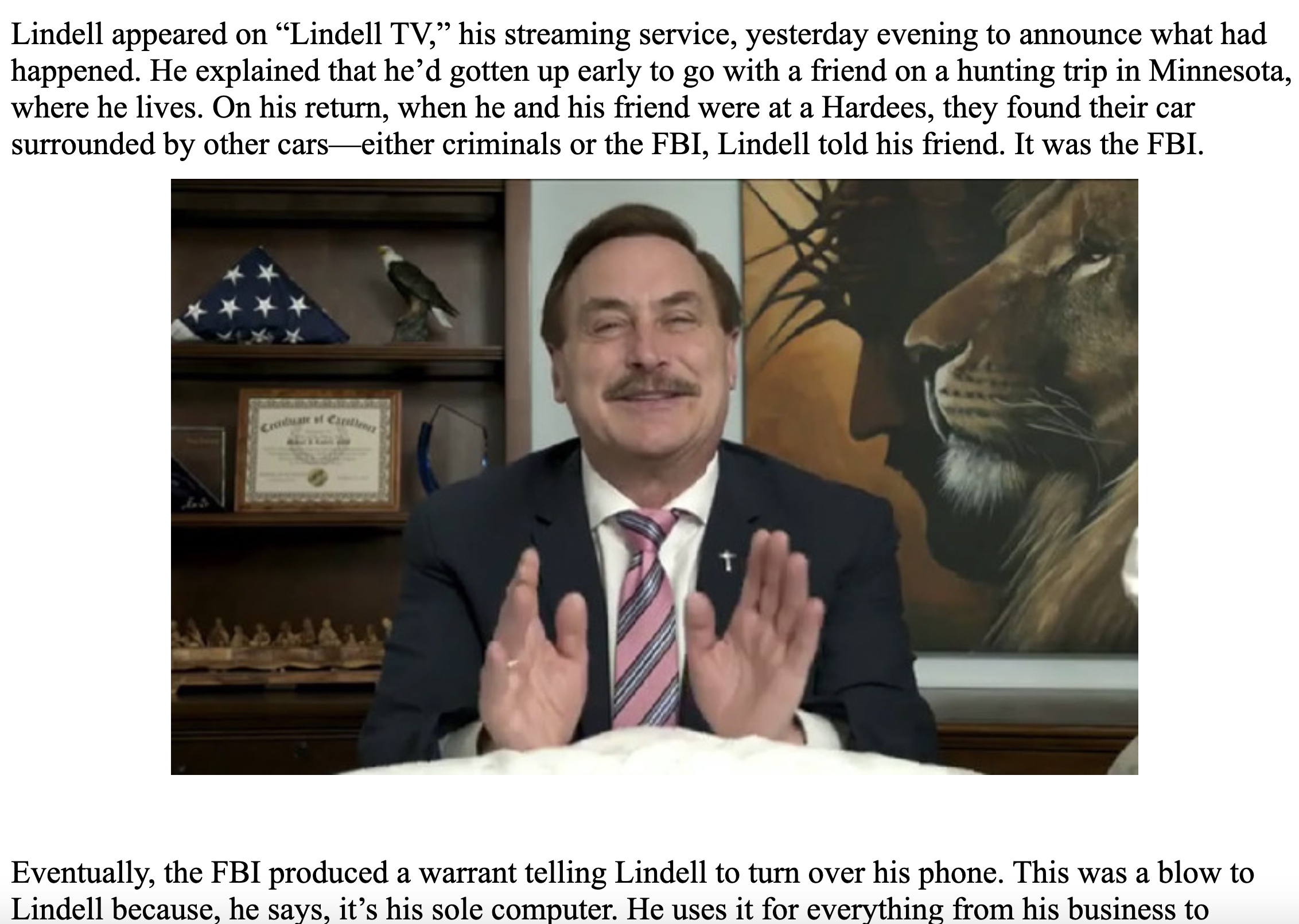 High Quality Mike Lindell Blank Meme Template