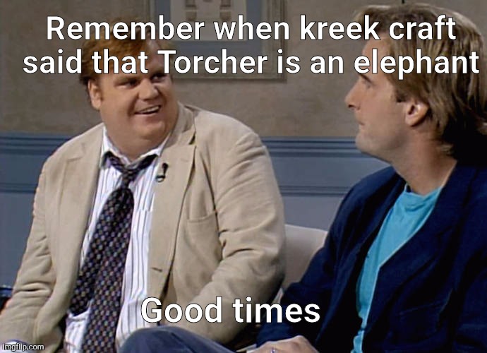 I wish those days would be back | Remember when kreek craft said that Torcher is an elephant; Good times | image tagged in remember that time | made w/ Imgflip meme maker