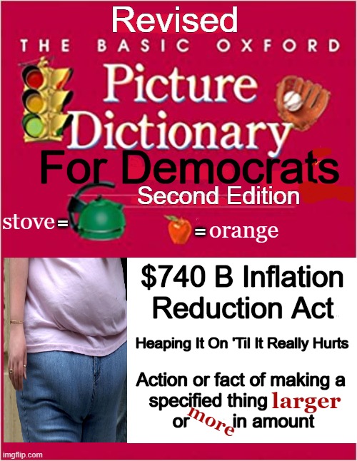 Joe Biden said 8.3% is really zero Inflation last month & we are not in a recession... | stove; =; orange; =; larger; more | image tagged in politics,democrats,changing definitions,words matter,facts matter,evil defined as good in democrat dictionary | made w/ Imgflip meme maker