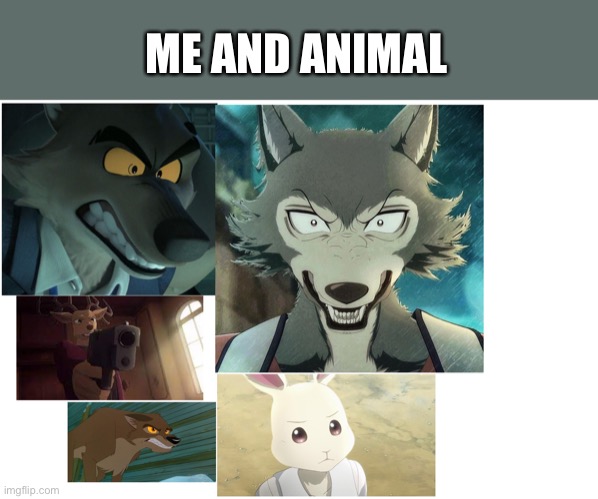 Me and animal | ME AND ANIMAL | image tagged in me and the boys,memes | made w/ Imgflip meme maker