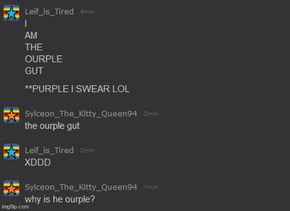 ourple gut XD | made w/ Imgflip meme maker