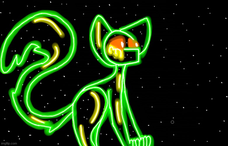 just a drawing of neon cat :) | image tagged in cats,drawing | made w/ Imgflip meme maker