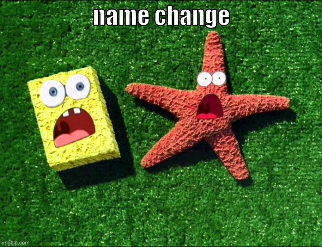 username moment | name change | image tagged in memes,funny,sponge and star,username,name,change | made w/ Imgflip meme maker
