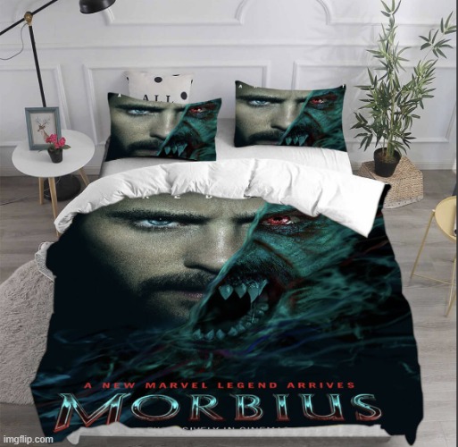 morbius bed | image tagged in morbius bed | made w/ Imgflip meme maker