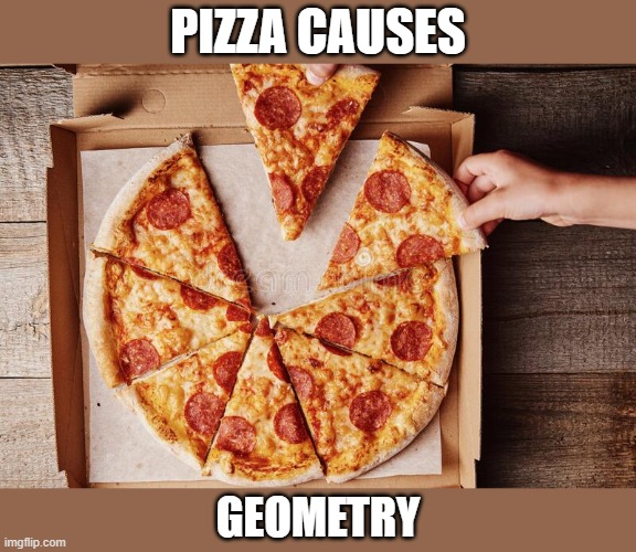 Part of a balanced breakfast... | PIZZA CAUSES; GEOMETRY | image tagged in pizza | made w/ Imgflip meme maker