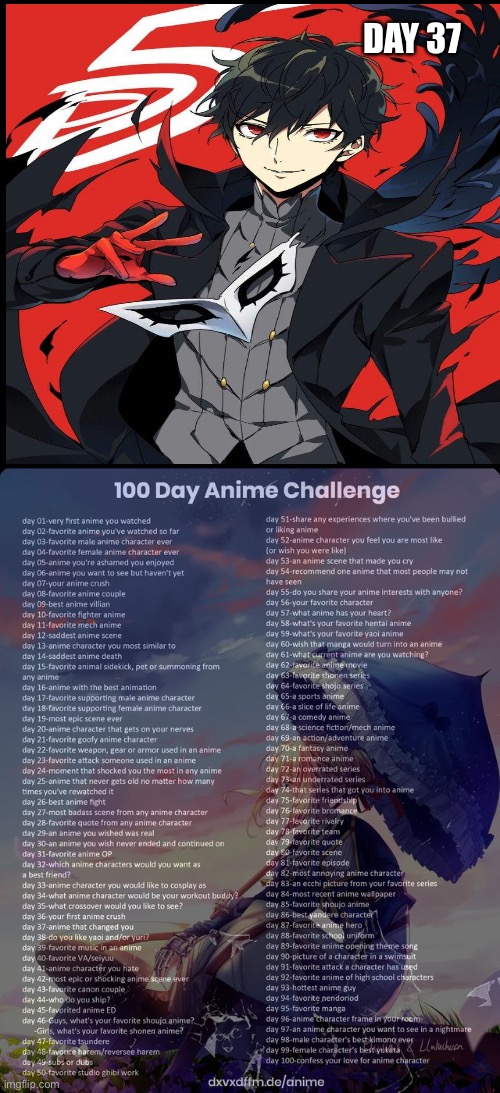 I got way more girls after this | DAY 37 | image tagged in 100 day anime challenge,persona 5 | made w/ Imgflip meme maker