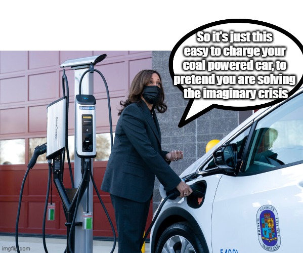 Finally speaks some sense | So it's just this easy to charge your coal powered car, to pretend you are solving
 the imaginary crisis | image tagged in damned fool | made w/ Imgflip meme maker