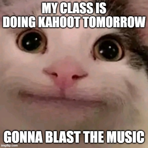 BELUGA VIBES | MY CLASS IS DOING KAHOOT TOMORROW; GONNA BLAST THE MUSIC | image tagged in beluga | made w/ Imgflip meme maker