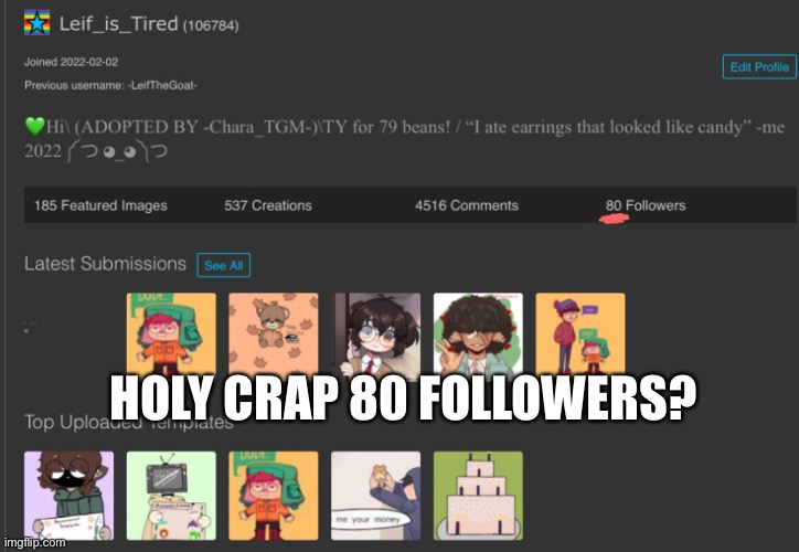 0_0 h o w and w h e n | HOLY CRAP 80 FOLLOWERS? | made w/ Imgflip meme maker
