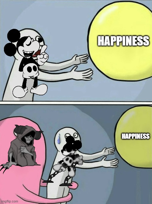 OMG | HAPPINESS; HAPPINESS | image tagged in memes,running away balloon | made w/ Imgflip meme maker