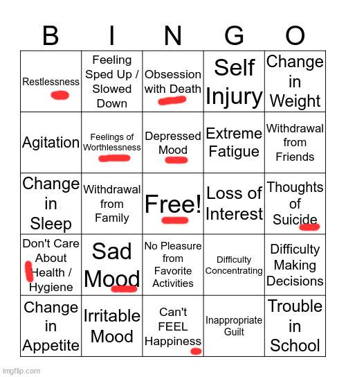 ok.. | image tagged in depression bingo 1 | made w/ Imgflip meme maker