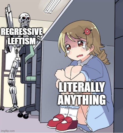 Why people hate the regressive left. | REGRESSIVE LEFTISM; LITERALLY ANYTHING | image tagged in politics,regressive left,terminator,sjw,corruption,social justice warrior | made w/ Imgflip meme maker