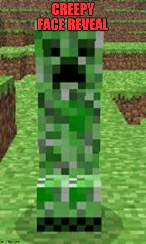 creeper | CREEPY FACE REVEAL | image tagged in creeper | made w/ Imgflip meme maker