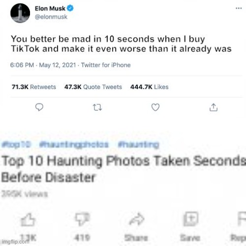 Elon do be the villan here tho | image tagged in top ten pictures taken moments before disaster | made w/ Imgflip meme maker