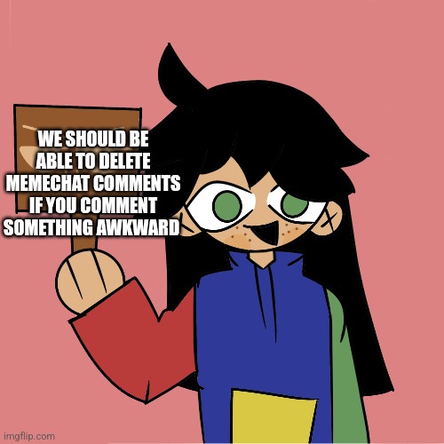 Why isn't this already released | WE SHOULD BE ABLE TO DELETE MEMECHAT COMMENTS IF YOU COMMENT SOMETHING AWKWARD | image tagged in template | made w/ Imgflip meme maker