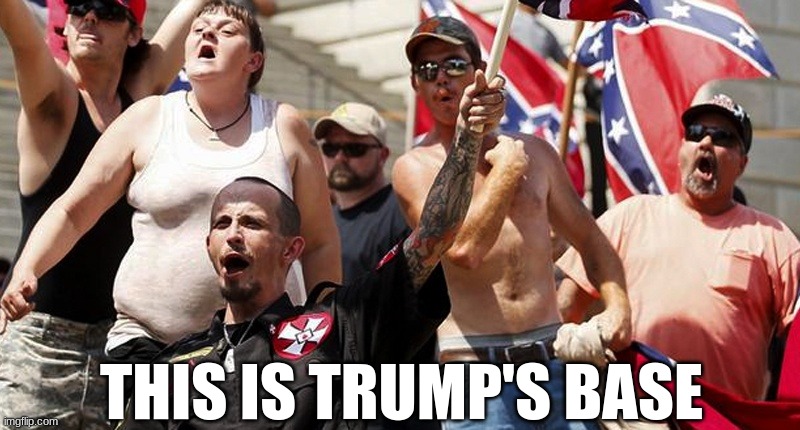 Confederate Flag Supporters | THIS IS TRUMP'S BASE | image tagged in confederate flag supporters | made w/ Imgflip meme maker