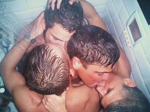 gay shower kiss Blank Meme Template