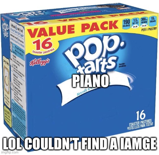 pop tarts | PIANO; LOL COULDN’T FIND A IAMGE | image tagged in pop tarts | made w/ Imgflip meme maker