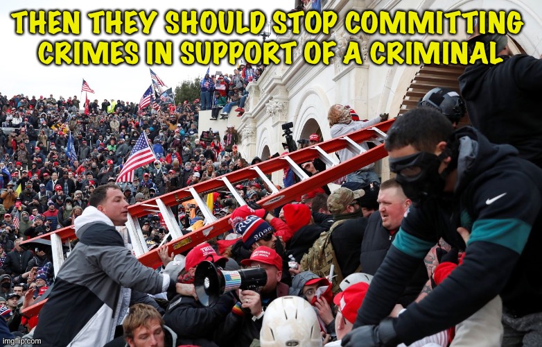 Qanon - Insurrection - Trump riot - sedition | THEN THEY SHOULD STOP COMMITTING 
CRIMES IN SUPPORT OF A CRIMINAL | image tagged in qanon - insurrection - trump riot - sedition | made w/ Imgflip meme maker