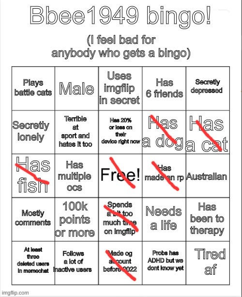 [ I did this bingo because y e s ] - Imgflip