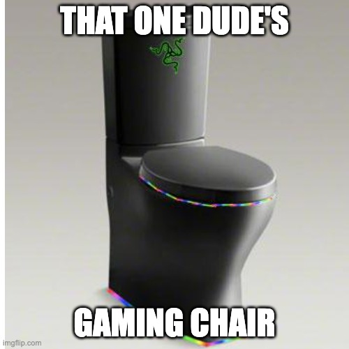 Look at dis duuude | THAT ONE DUDE'S; GAMING CHAIR | image tagged in funny memes | made w/ Imgflip meme maker