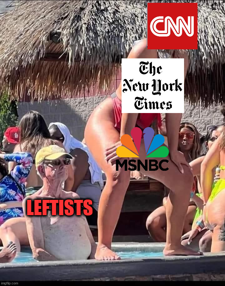 LEFTISTS | image tagged in political meme,new york times,cnn,msnbc | made w/ Imgflip meme maker