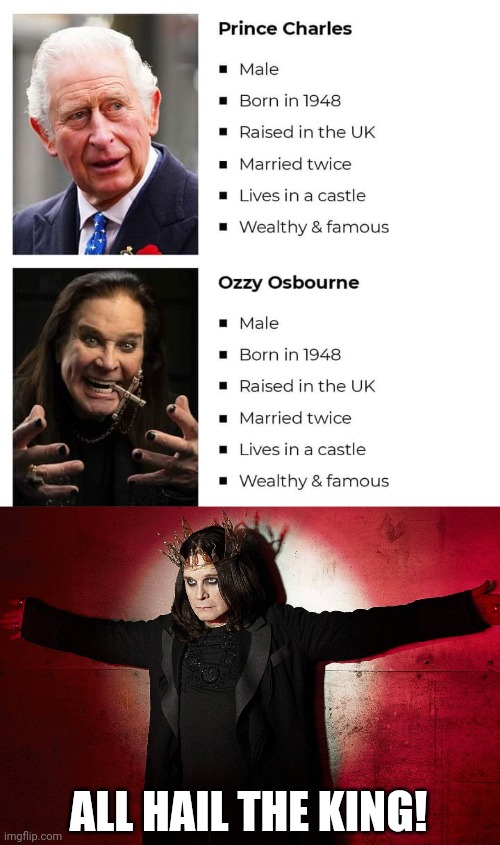 THE TRUE KING | ALL HAIL THE KING! | image tagged in ozzy osbourne,ozzy,heavy metal,metal | made w/ Imgflip meme maker
