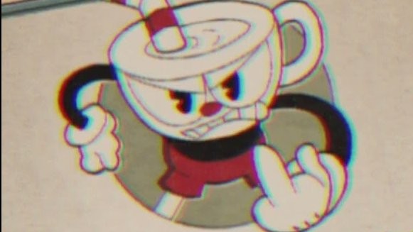 High Quality Cuphead flips you off Blank Meme Template