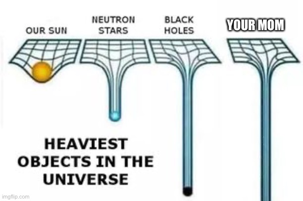 heaviest objects |  YOUR MOM | image tagged in heaviest objects | made w/ Imgflip meme maker