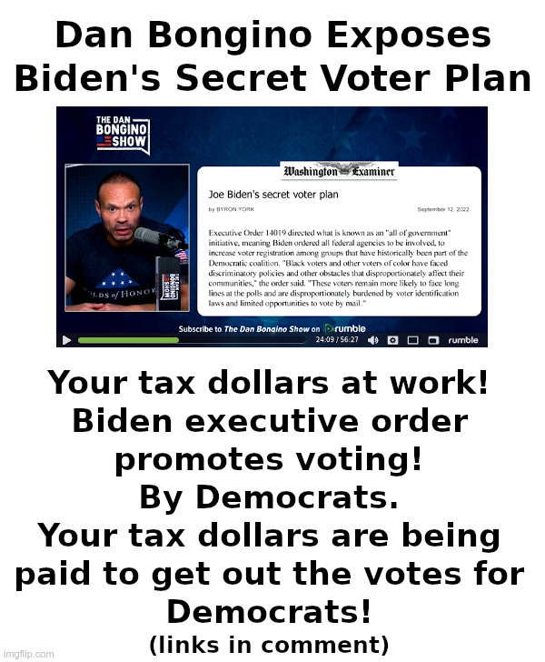 Dan Bongino Exposes Biden's Secret Voter Plan | image tagged in dan bongino,joe biden,executive order,secret,voting,plan | made w/ Imgflip meme maker