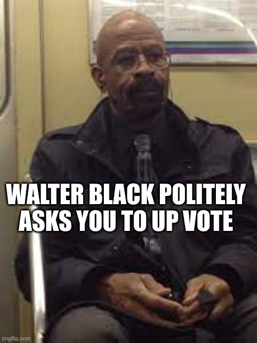 walter black | WALTER BLACK POLITELY ASKS YOU TO UP VOTE | image tagged in breaking bad | made w/ Imgflip meme maker