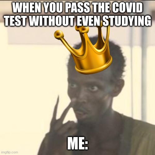 Suck it nerds.................. | WHEN YOU PASS THE COVID TEST WITHOUT EVEN STUDYING; ME: | image tagged in memes,look at me | made w/ Imgflip meme maker
