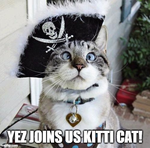 Spangles Meme | YEZ JOINS US KITTI CAT! | image tagged in memes,spangles | made w/ Imgflip meme maker